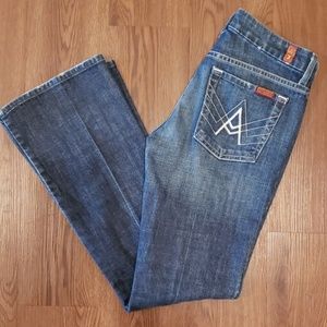 7 for all mankind jeans sz 28 low rise bootcut EUC
